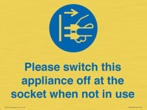 Please switch this appliance off at the socket when not in use